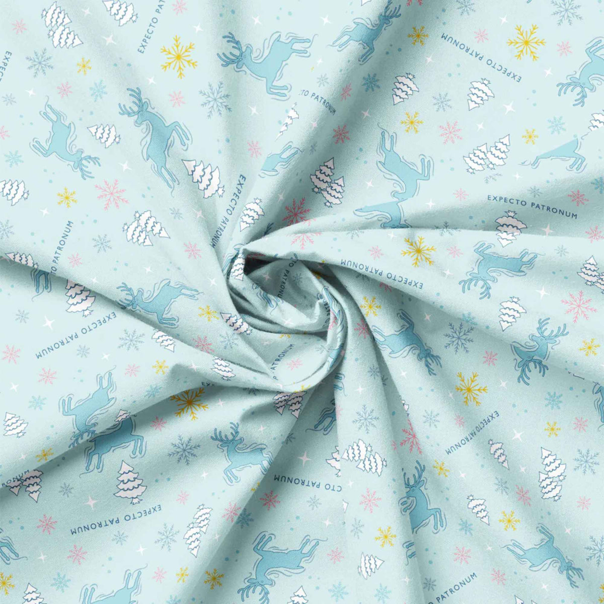 Harry Potter Mystical Winter Wonder Icy Patronus Light Blue – 100% Cotton Quilting Fabric