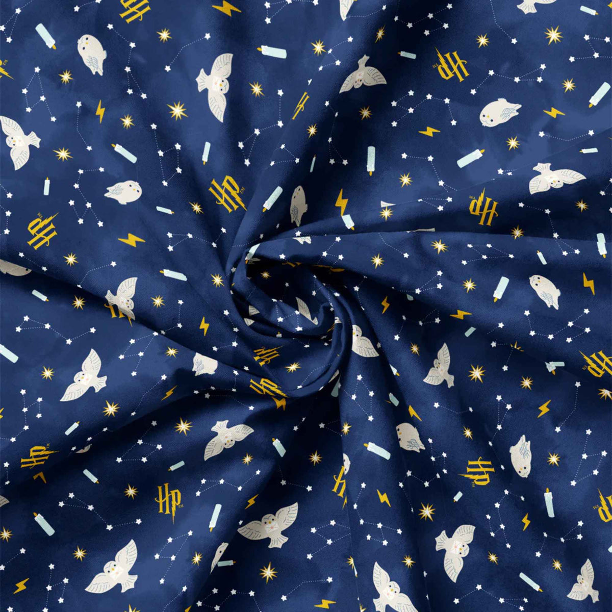 Harry Potter Mystical Winter Wonder Night Sky Blue – 100% Cotton Quilting Fabric