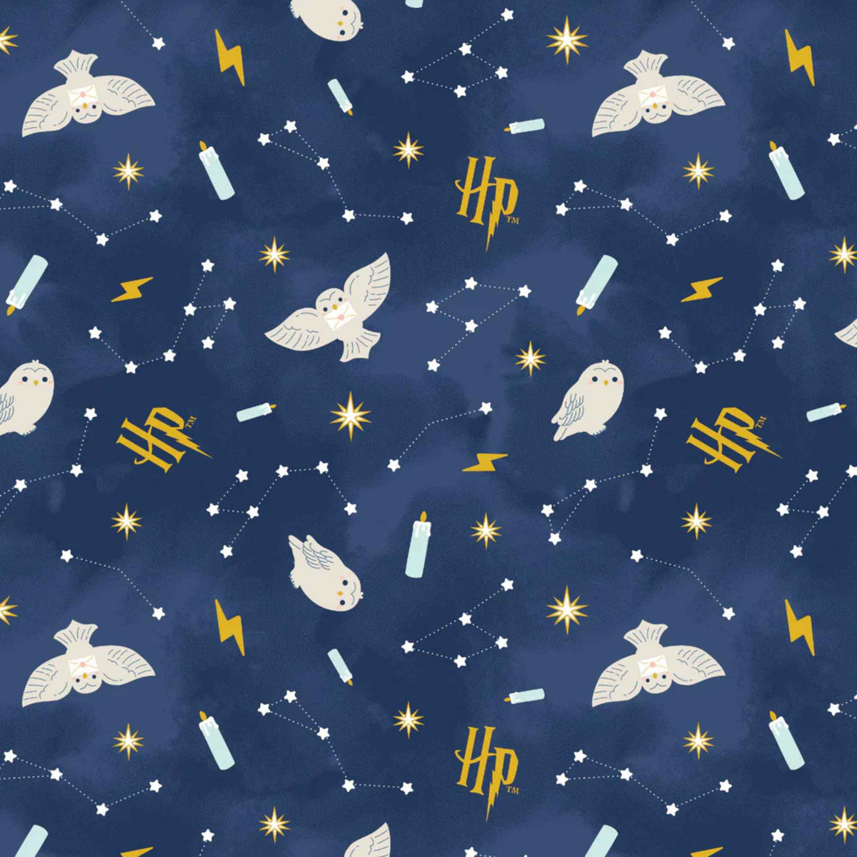 Harry Potter Mystical Winter Wonder Night Sky Blue – 100% Cotton Quilting Fabric