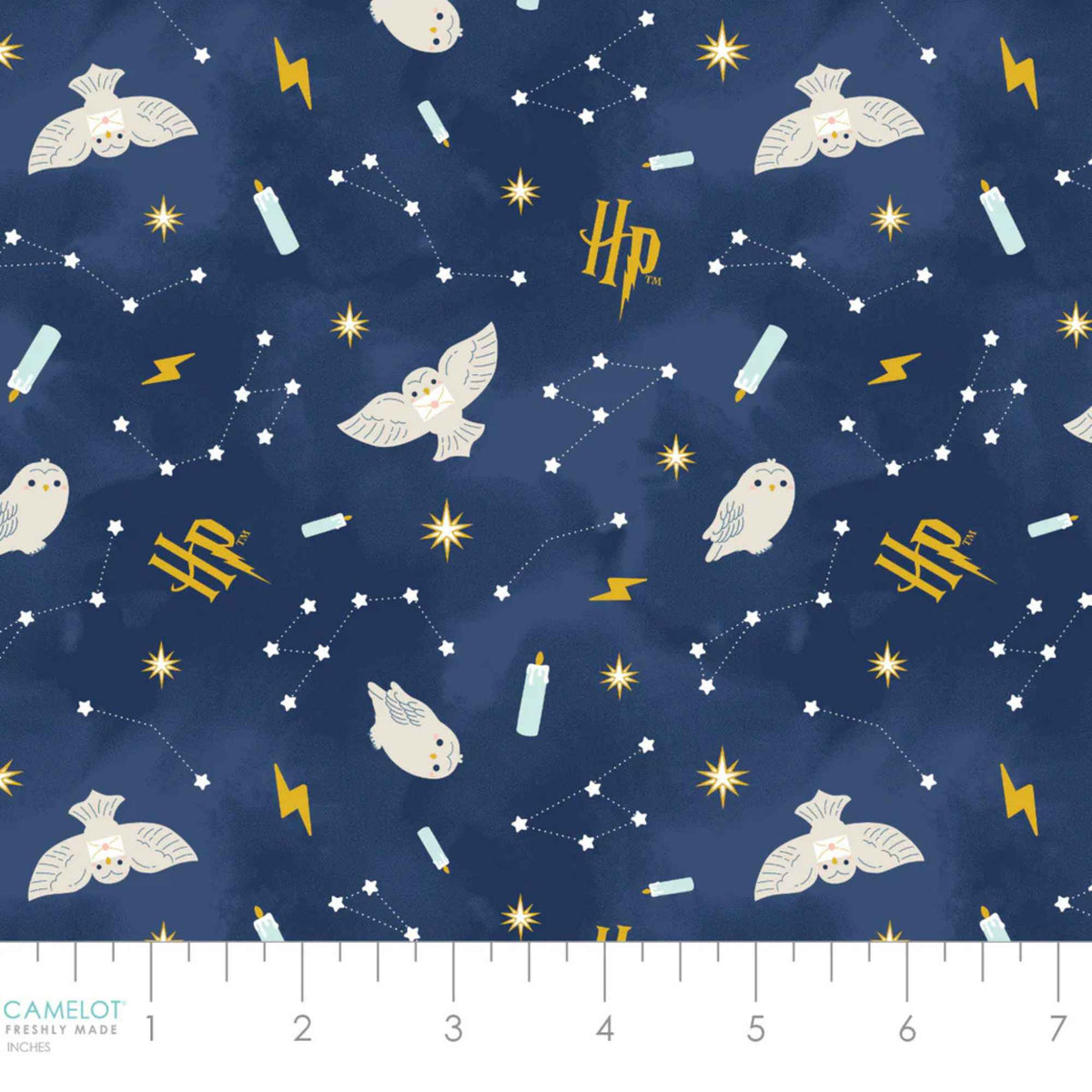 Harry Potter Mystical Winter Wonder Night Sky Blue – 100% Cotton Quilting Fabric
