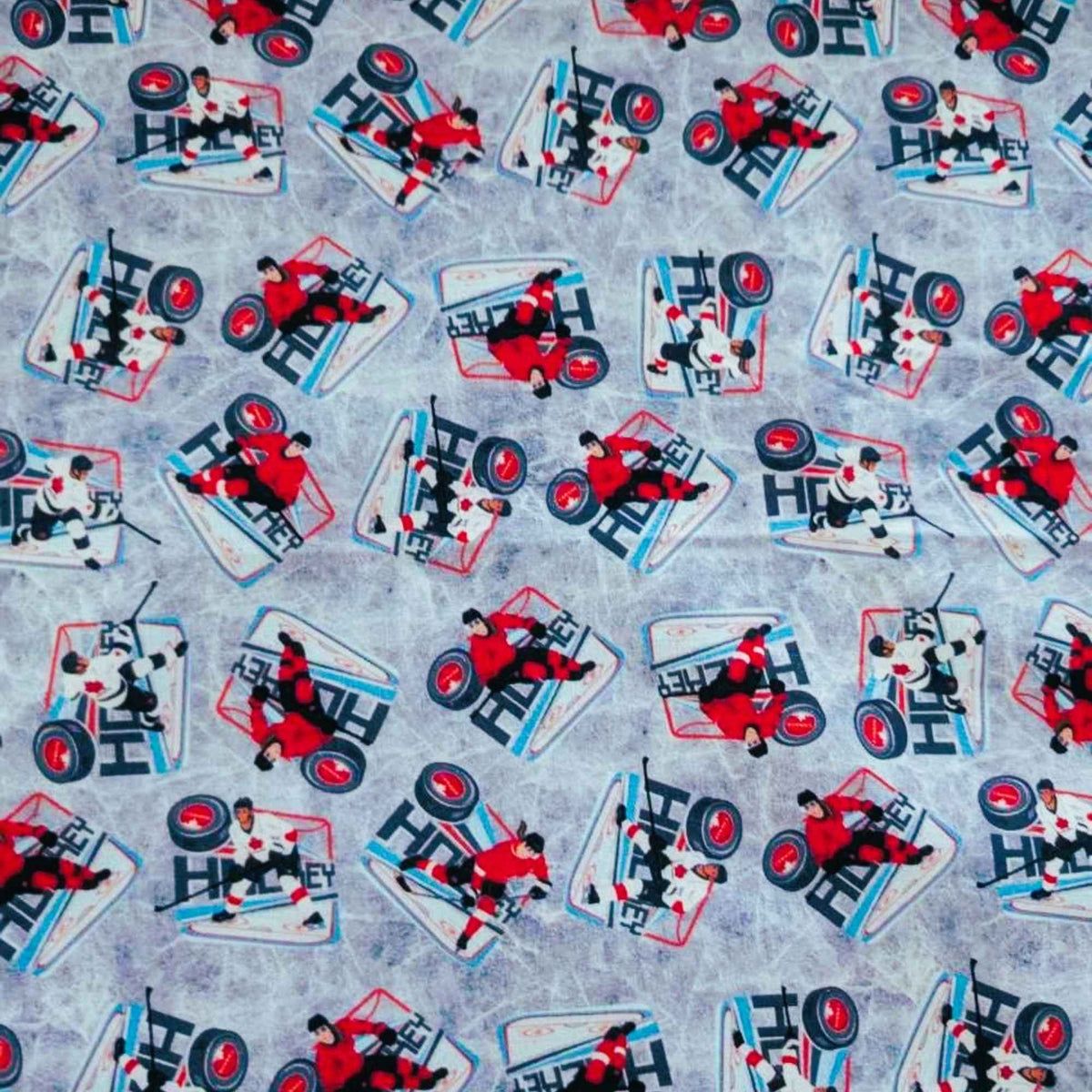 Hockey Goalie Cotton Fabric – Cracked Ice Background