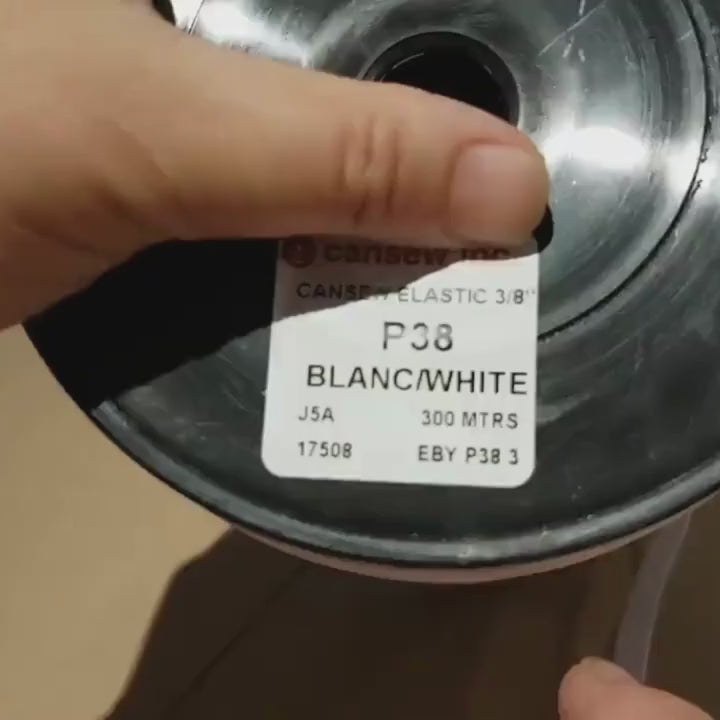 White Knitted Elastic 3/8