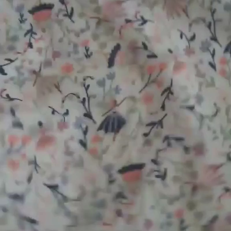 Pastel Pink and Blue Floral Fabric