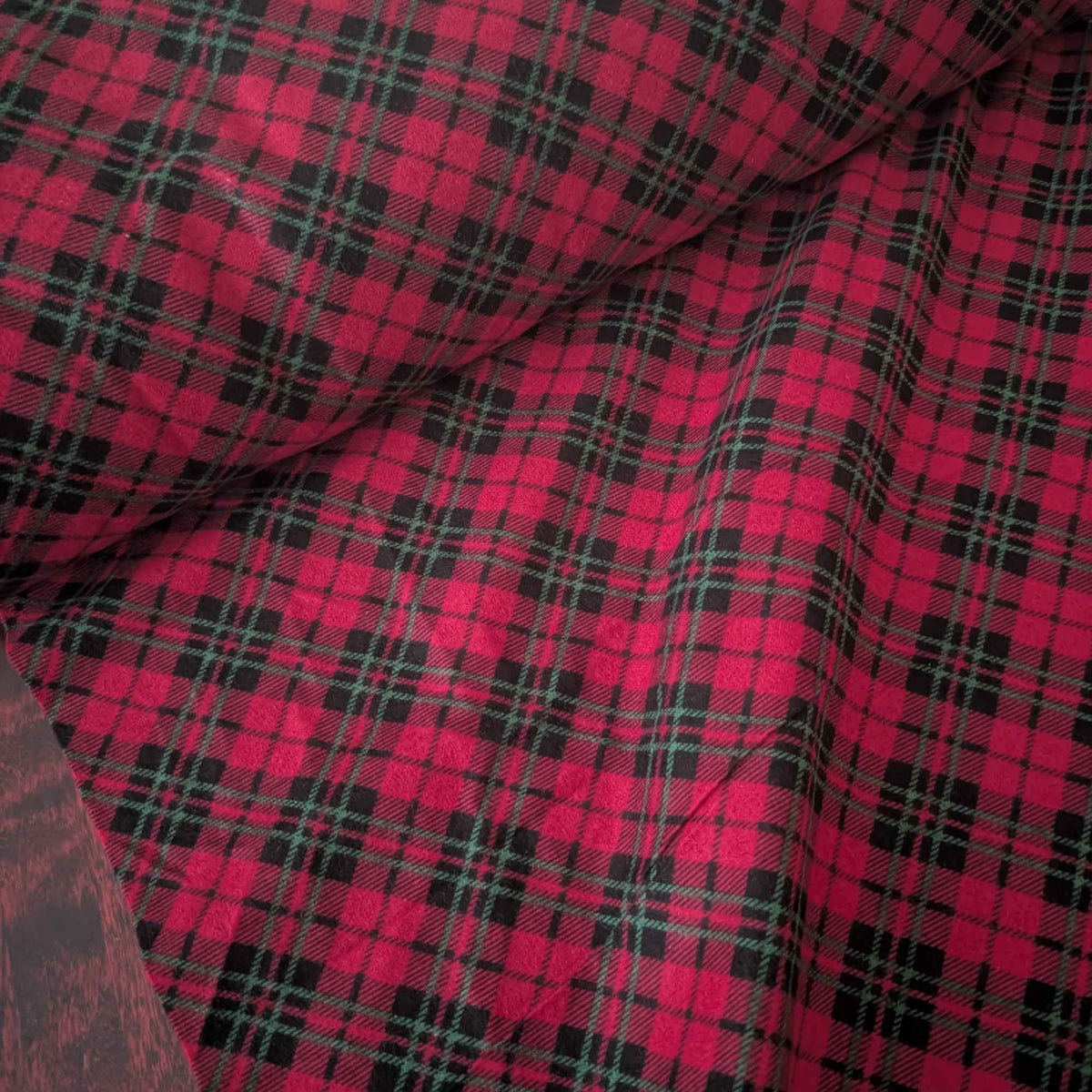 Red & Black Plaid Cotton Flannel – Red Christmas Plaids - Oeko - Text Standard 100