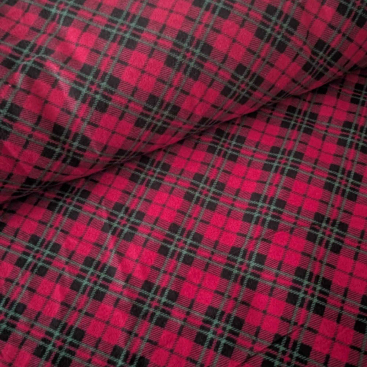Red & Black Plaid Cotton Flannel – Red Christmas Plaids - Oeko - Text Standard 100