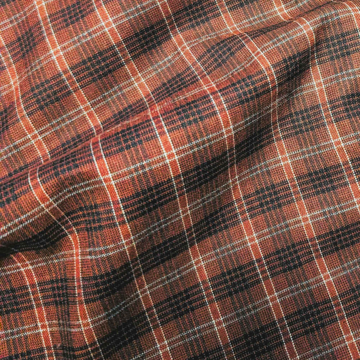 Rust & Black Plaid Yarn Dyed Cotton Flannel Fabric – Quilting and Apparel