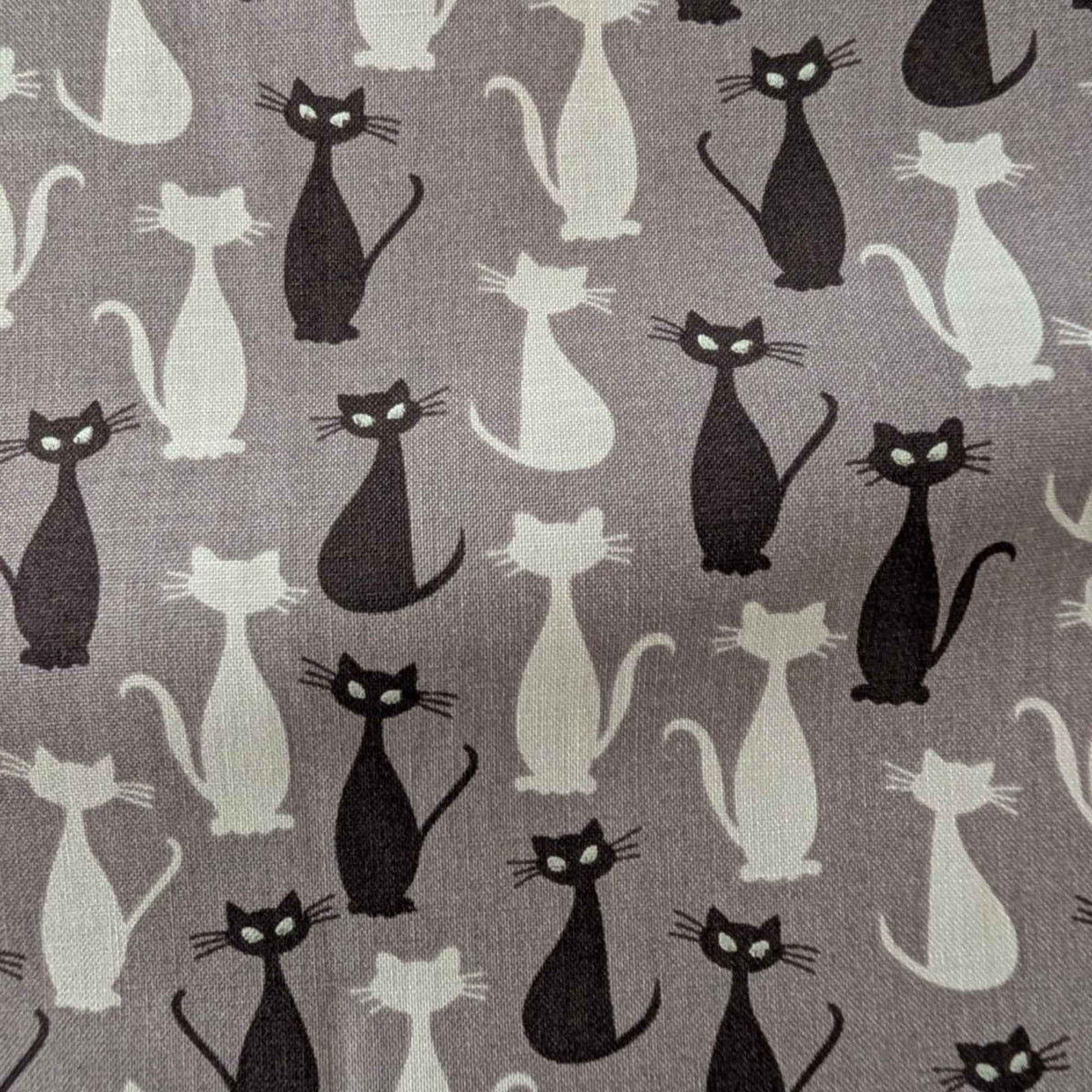 Spooky Hollow Cats Halloween Cotton Fabric β Charcoal