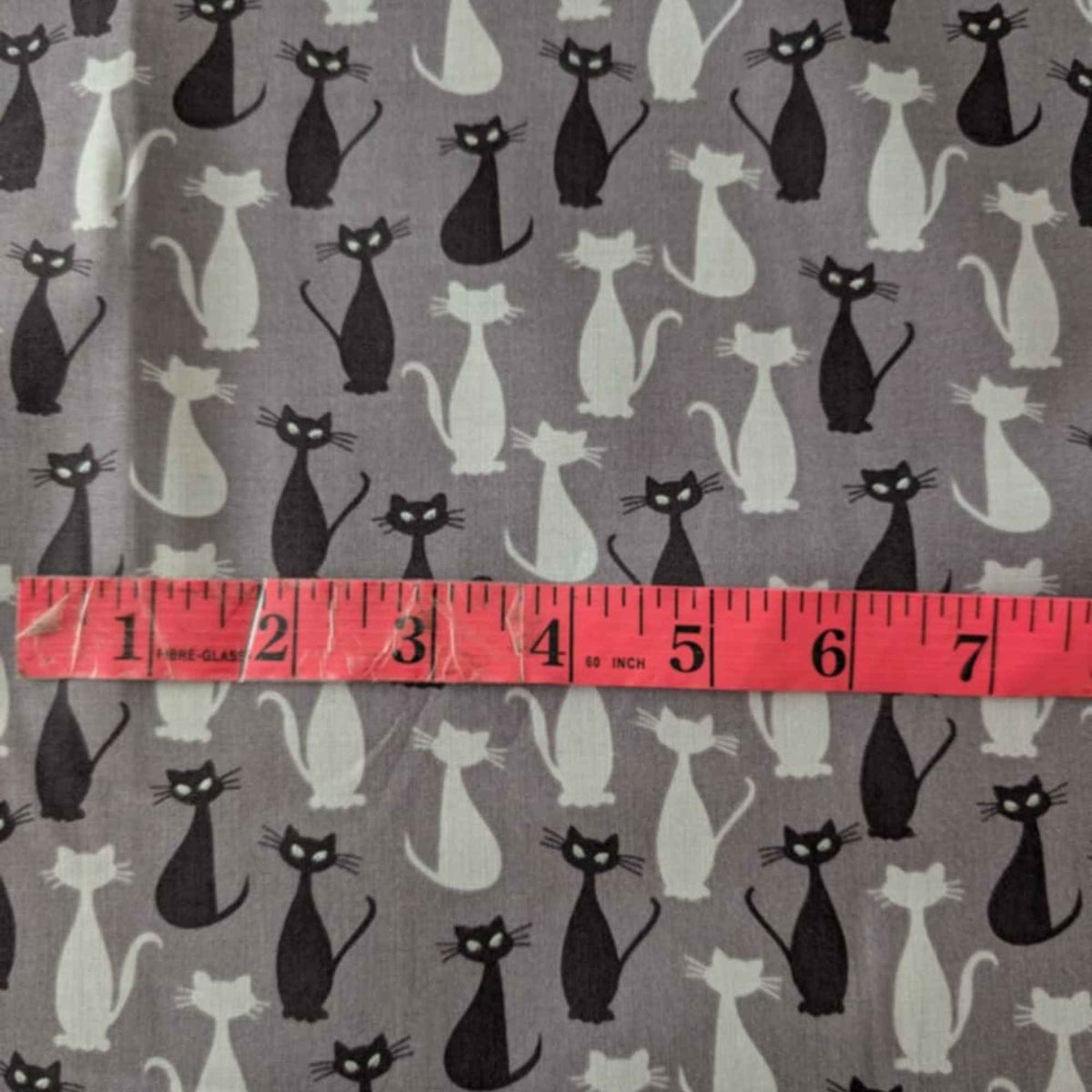 Spooky Hollow Cats Halloween Cotton Fabric β Charcoal
