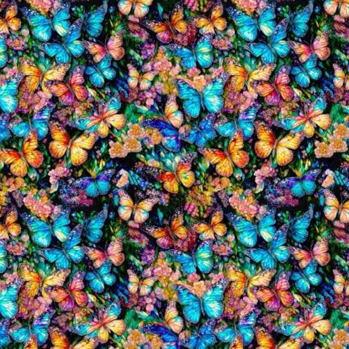 Stained Glass Butterflies Fabric – Gigi in the Garden | 100% Cotton Quilt Fabric