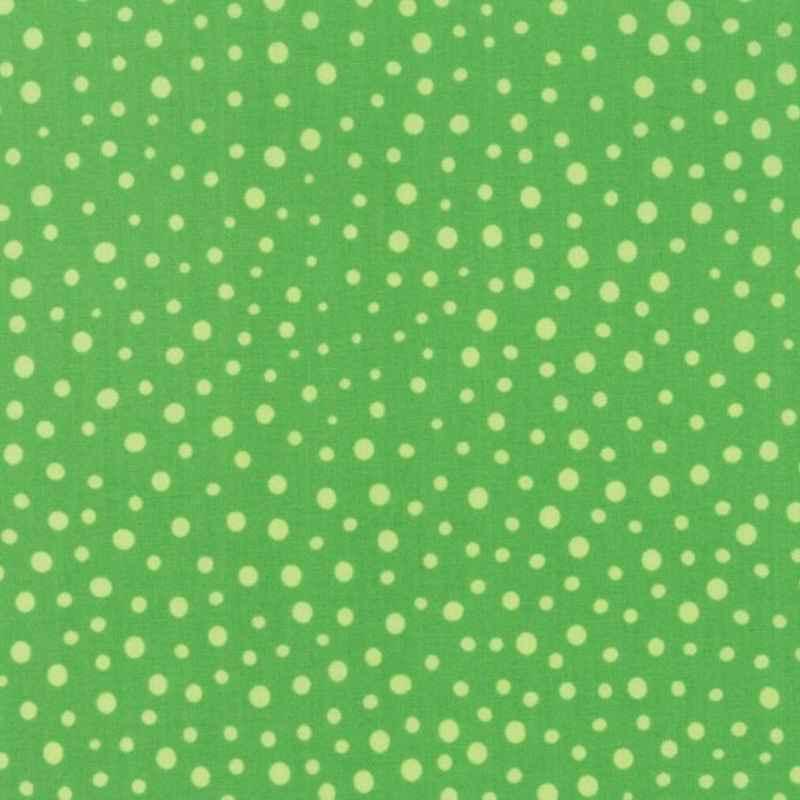 Moda Good Day 22379 green cotton fabric with scattered polka dots by Me and My Sister Designs.