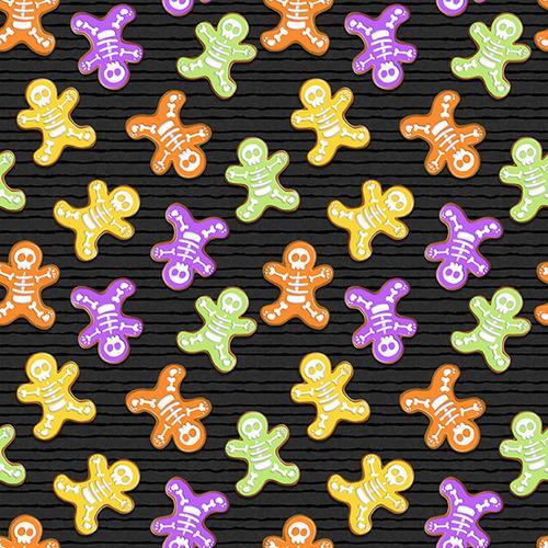 Gingerbread Skeletons on Black Background Glow In the Dark