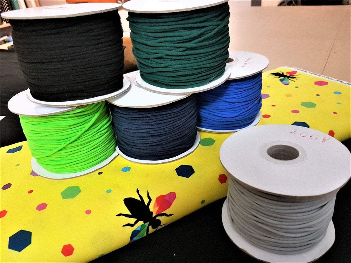 Soft Elastic 1/8 inch cord in Solid Colors | Fabric Design Treasures