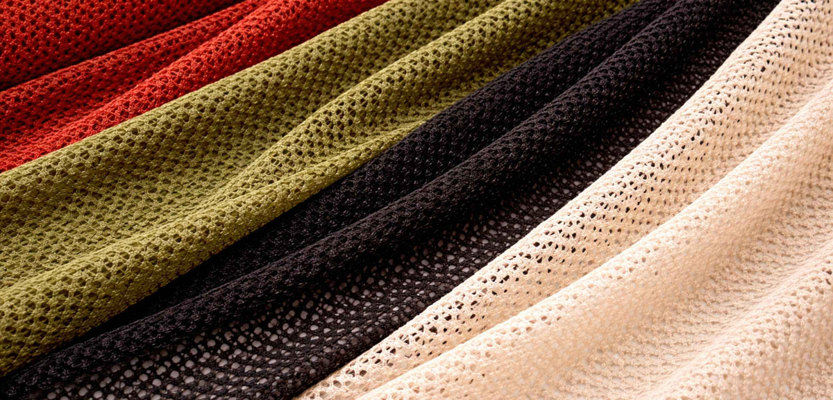 Overlapping fishnets in vibrant hues