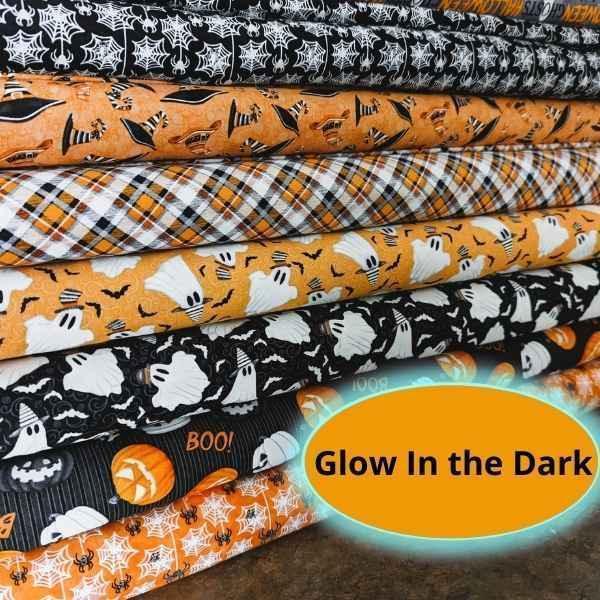 Olde Salem's Black Hat Society - Glow in the Dark Fabric - Fabric Design Treasures