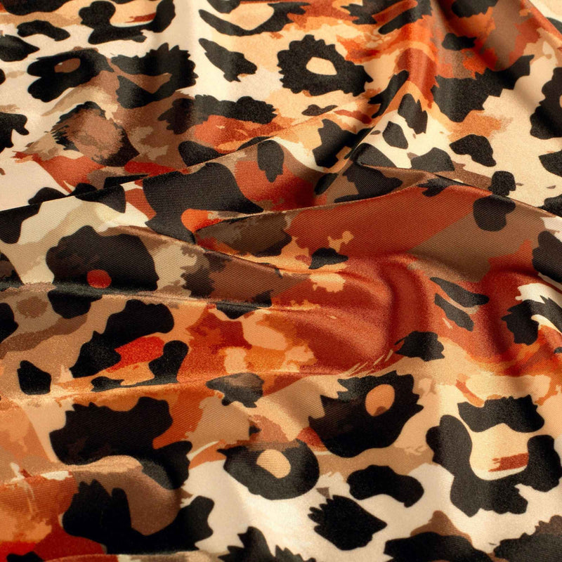 Brique Animal Print Recycled Swimwear Jersey Fabric – UPF50, 82% RPL / 18% EL, eco-friendly digital print