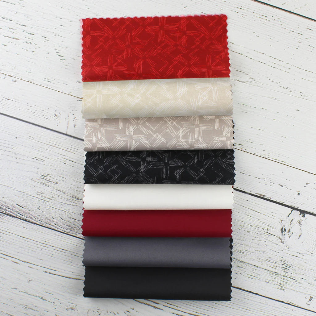 Camelot Fabrics Mixology True North Treasures stack of 8 fat quarter bundle