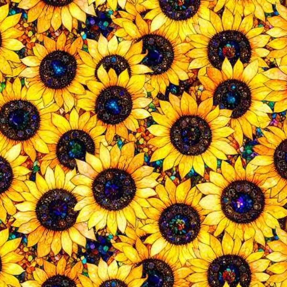 Yellow Sunflowers cotton print from Sonny in the Sunflowers collection