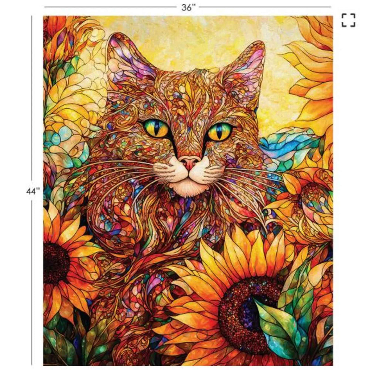 Sonny the cat cotton print from Sonny in the Sunflowers collection.