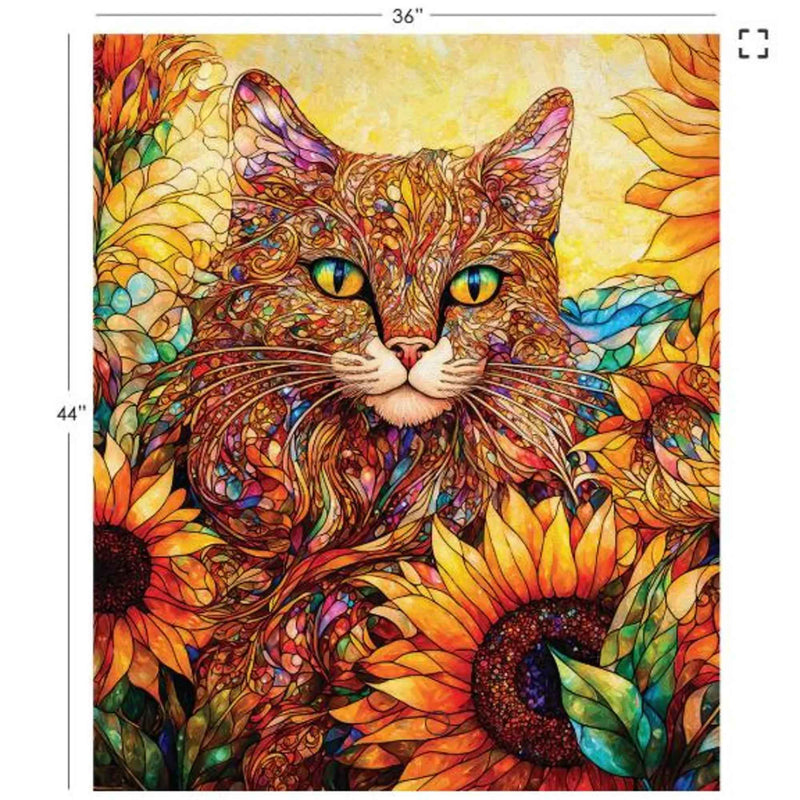 Sonny the cat cotton print from Sonny in the Sunflowers collection.