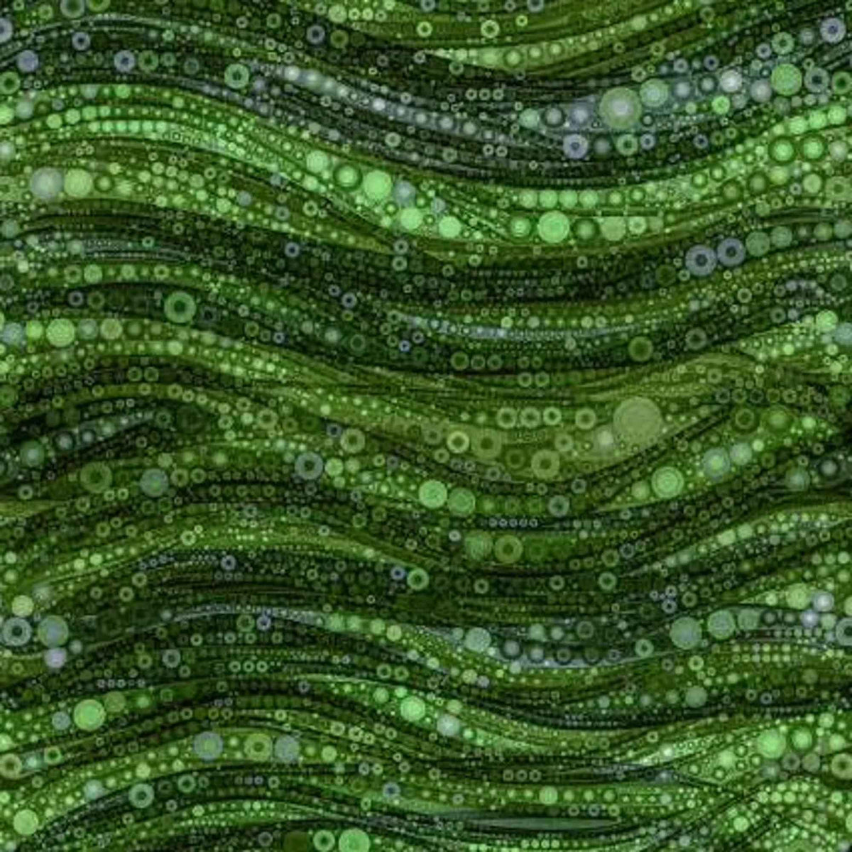 Green abstract circle wave quilting cotton by Camelot Fabrics – 100% cotton fabric from the Gigi in the Garden collection