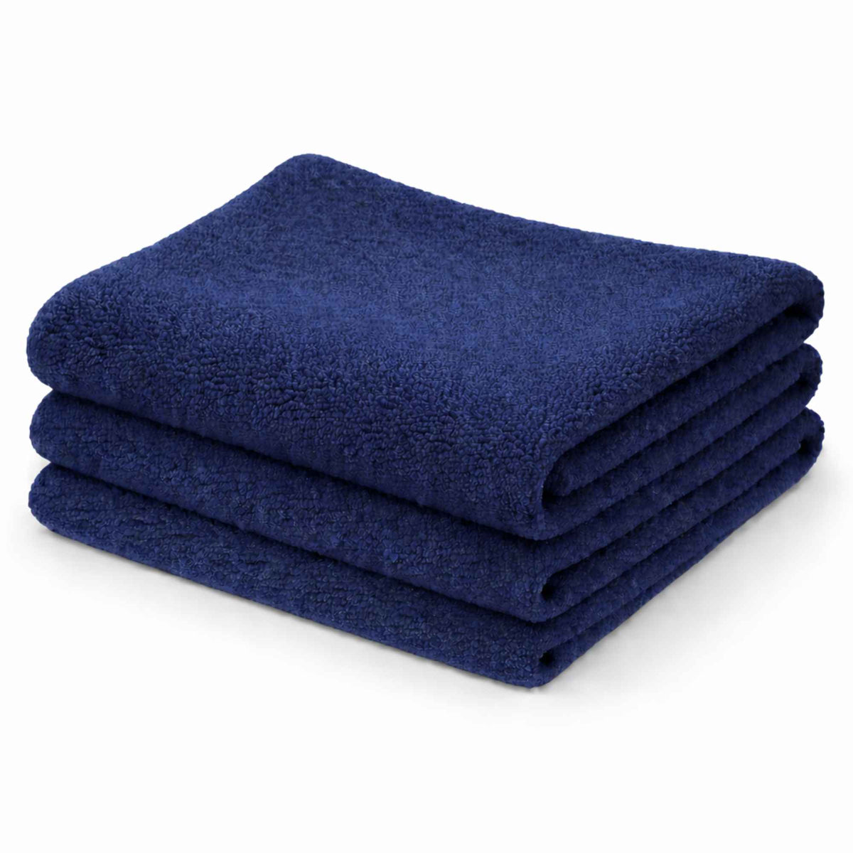 Navy anti-pill polar fleece fabric folded stack soft polyester fleece by Camelot Fabrics