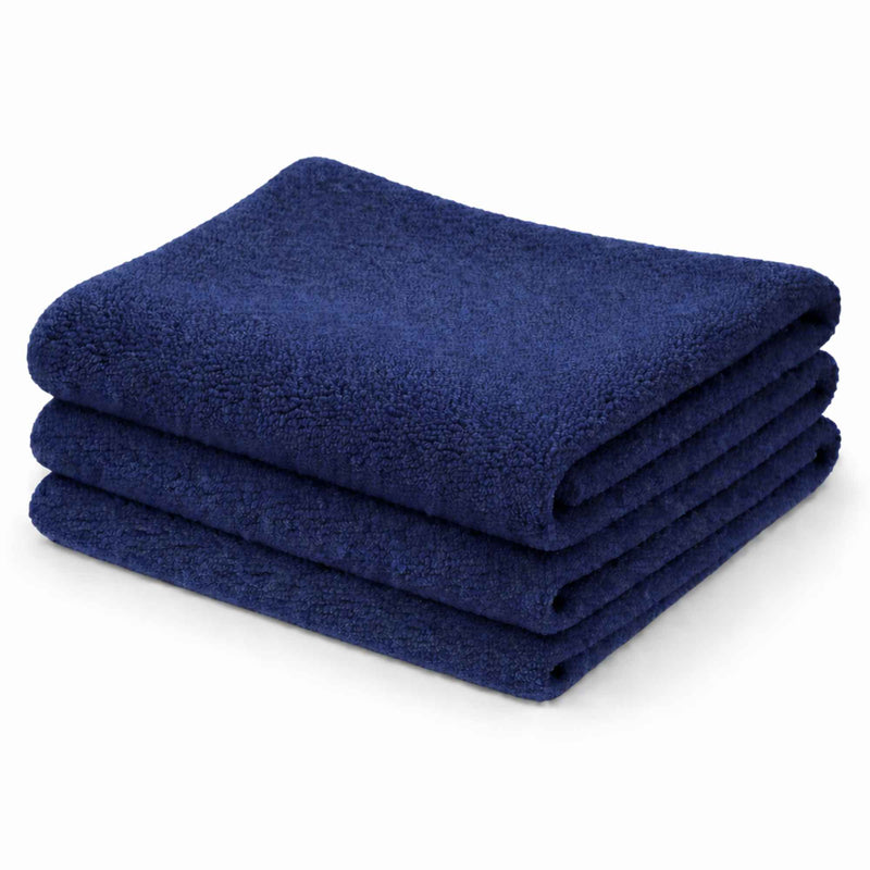 Navy anti-pill polar fleece fabric folded stack soft polyester fleece by Camelot Fabrics