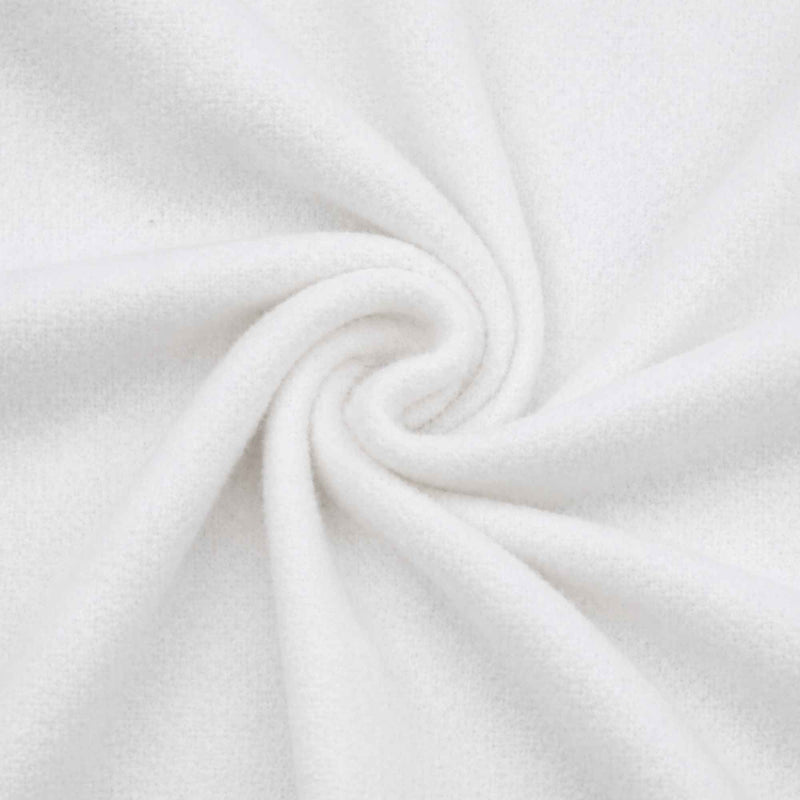 60 inch white flannel fabric texture close up