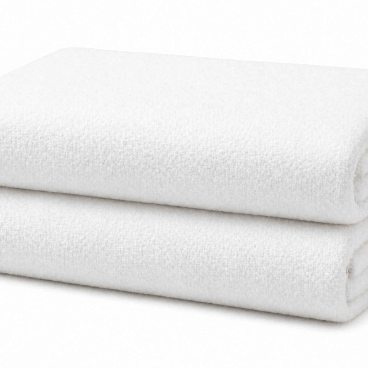 soft white flannel fabric folded stack
