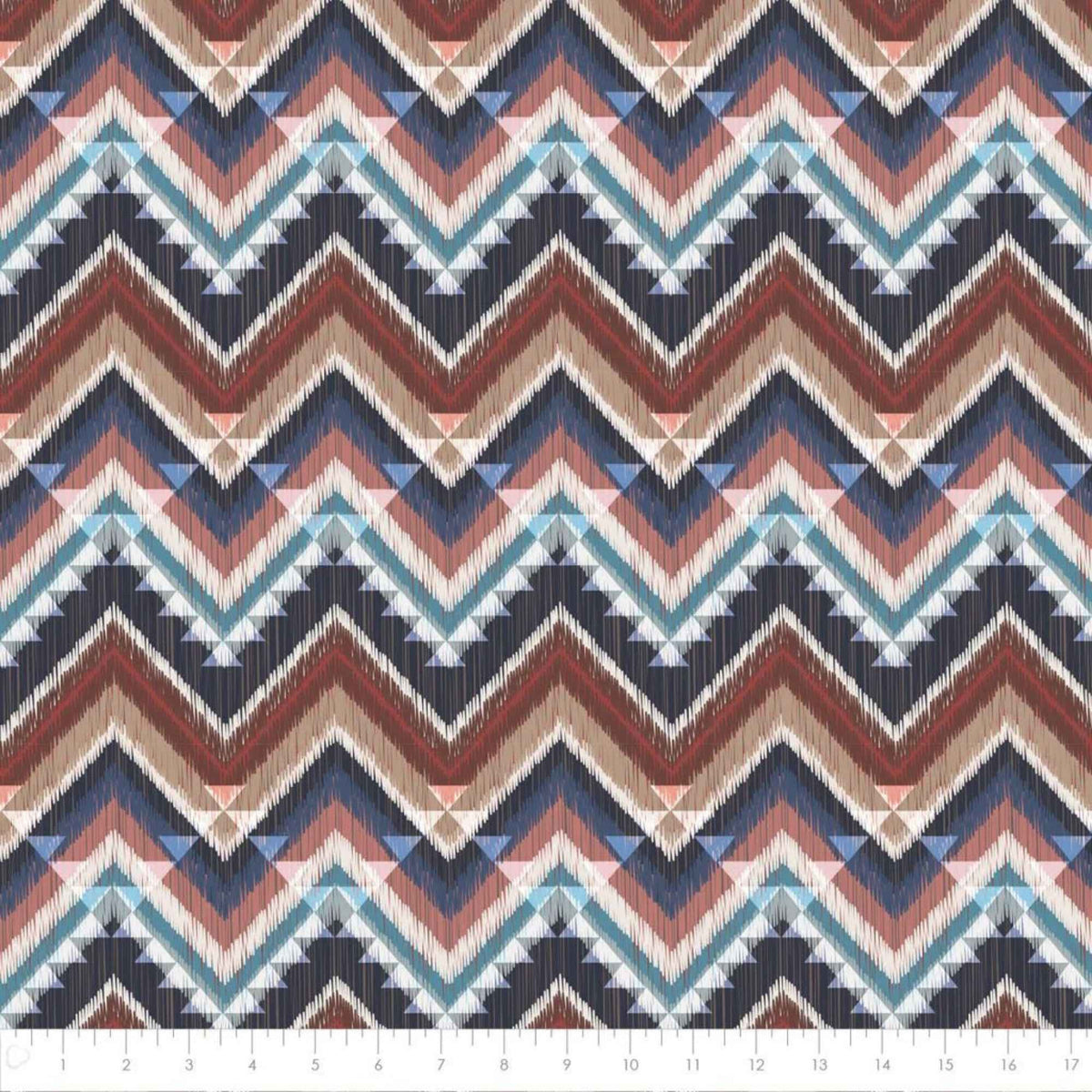 Cabin Chevron-Multi Anti-Pill  FLEECE fabric in Beige, Brown and Navy