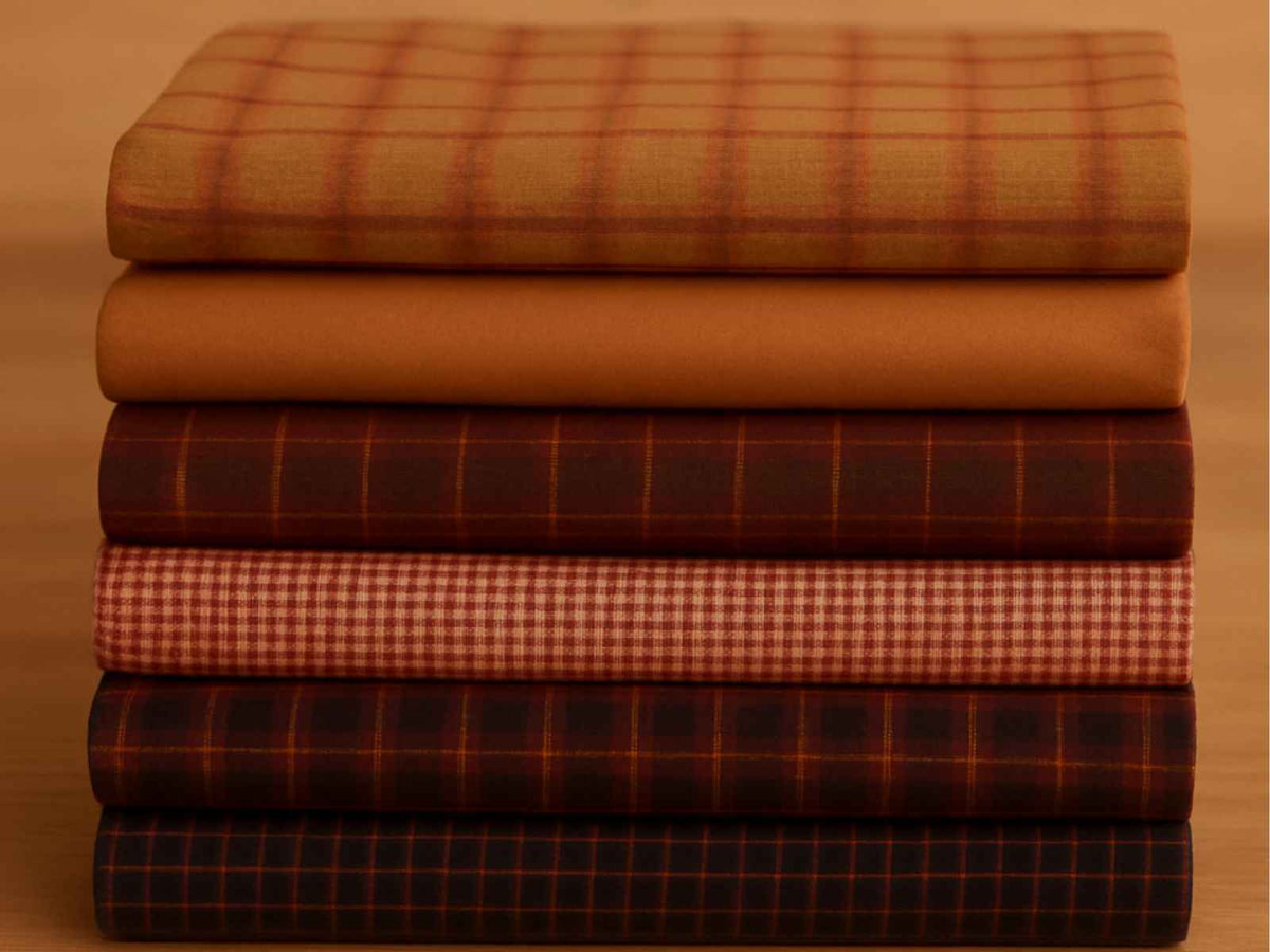 Stack of Yarn-Dyed Flannel