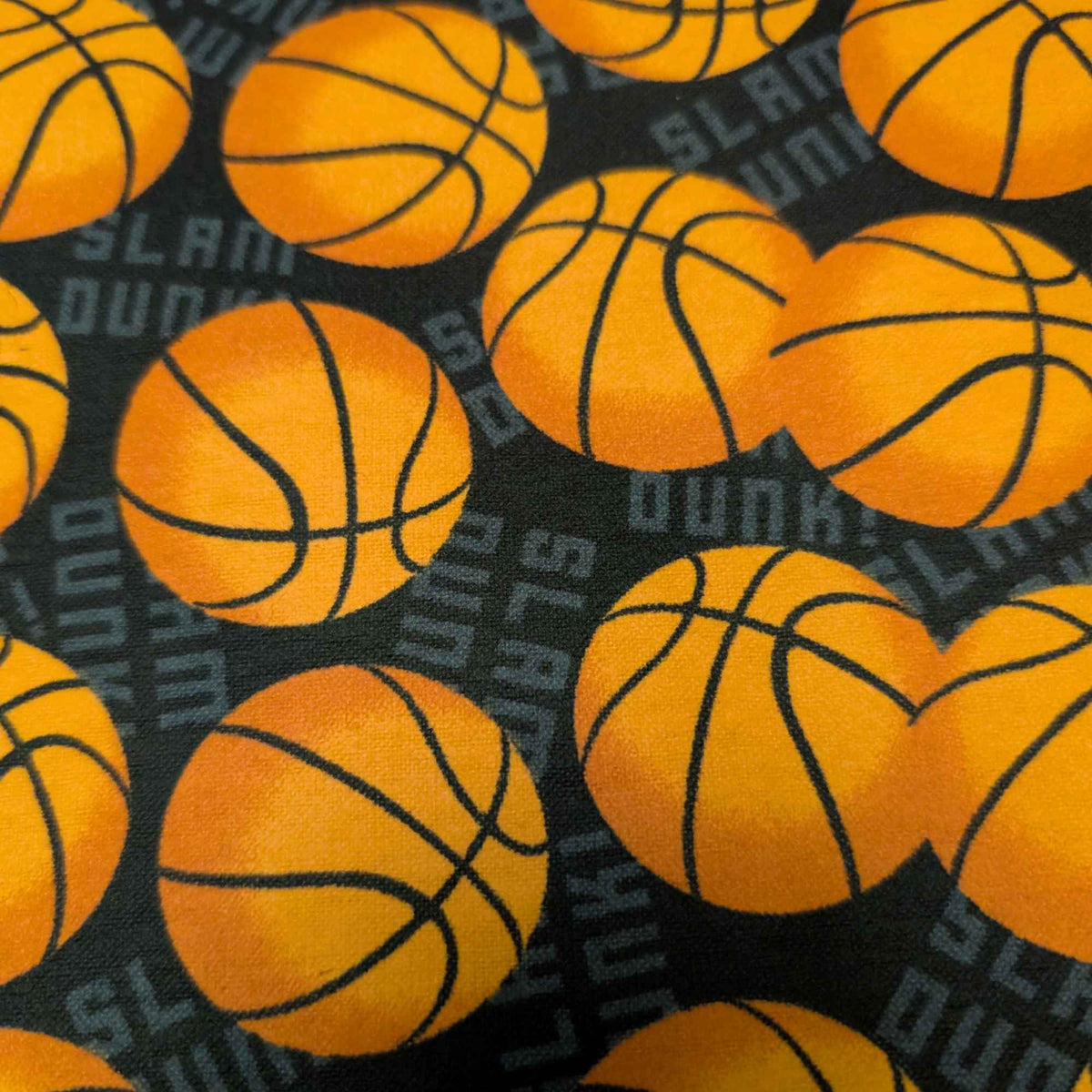 Basketball Slam Dunk Cotton Flannel Fabric | Soft Brushed | Sports Quilting Fabric