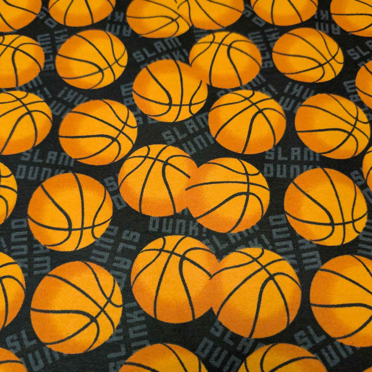 Basketball Slam Dunk Cotton Flannel Fabric | Soft Brushed | Sports Quilting Fabric