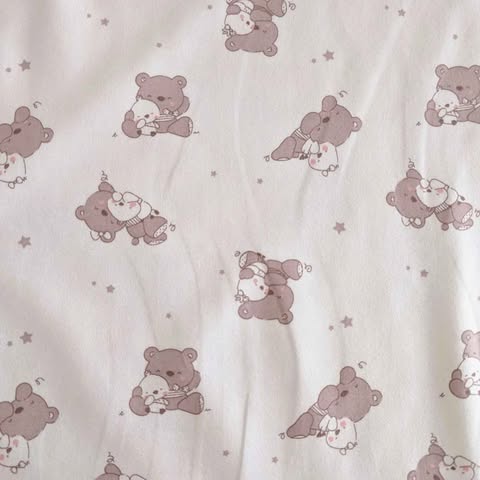 Bears Off - White Jersey Print by Ojutie – Soft & Organic Fabric