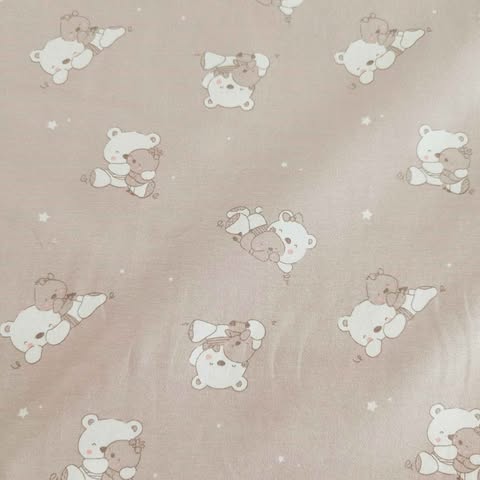 Bears Sand Jersey Print by Ojutie – Soft & Organic Fabric