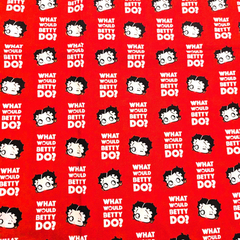 Betty Boop Fabric, "What Would Betty do?" text