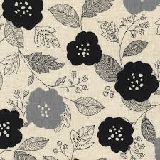 Black and Grey Floral on Natural