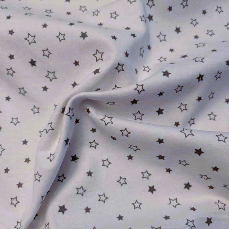 Black and White Stars FLANNEL, Black and White Flannel