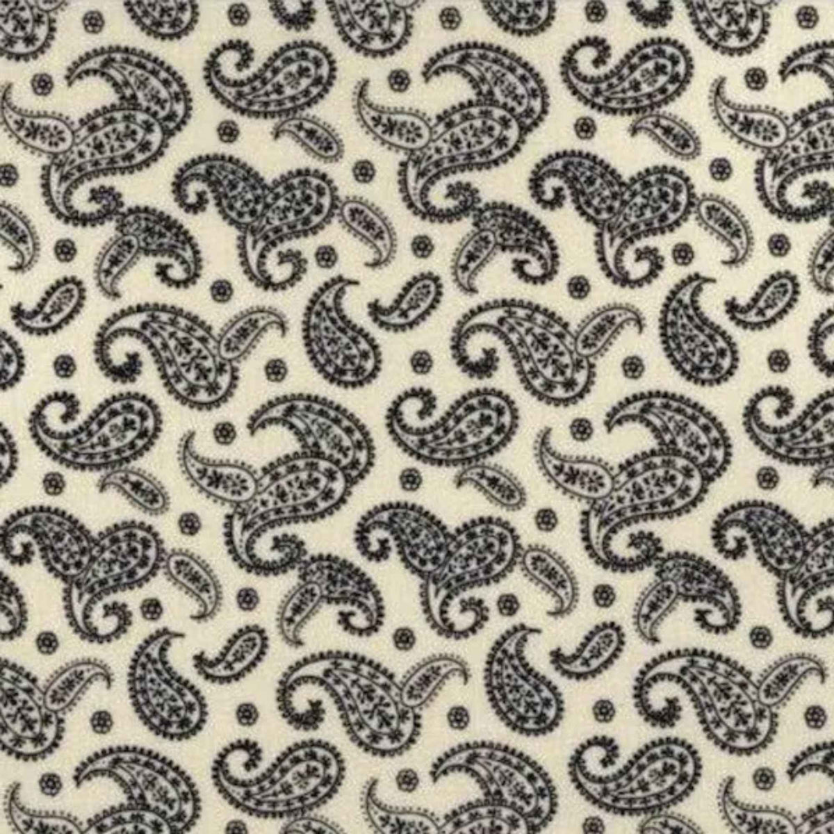 Black Paisley on Cream Cotton Fabric – Classic Quilting & Sewing Fabric
