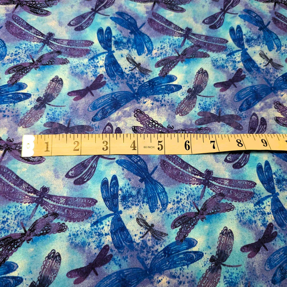 Blue Dragonflies Cotton FLANNEL | Soft Brushed OEKO - TEX Certified Fabric