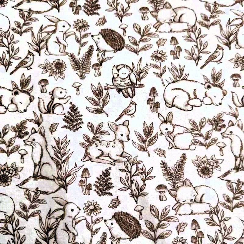 Brown Sketch Baby Woodland FLANNEL