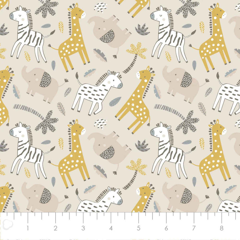 Bungle in the Jungle Cream Cotton Flannel – Jungle Animal Print