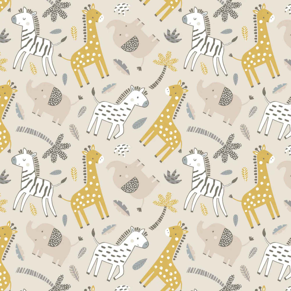 Bungle in the Jungle Cream Cotton Flannel – Jungle Animal Print