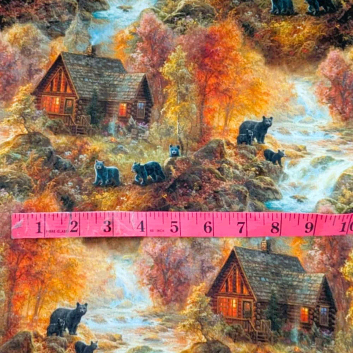 Cabin in the Woods Bear Fabric – Whitetail Country, Quilting Cotton