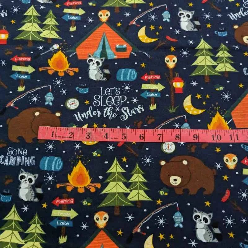 Camping Theme FLANNEL, Let's Sleep Under the Stars