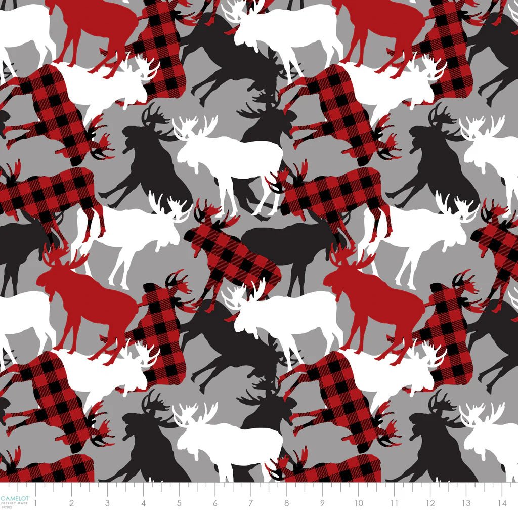 Canadian Moose Cotton Fabric – Multi | North of Ordinary | Quilting Cotton