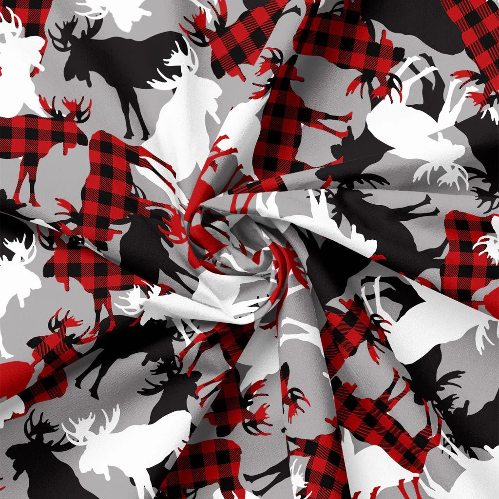 Canadian Moose Cotton Fabric – Multi | North of Ordinary | Quilting Cotton