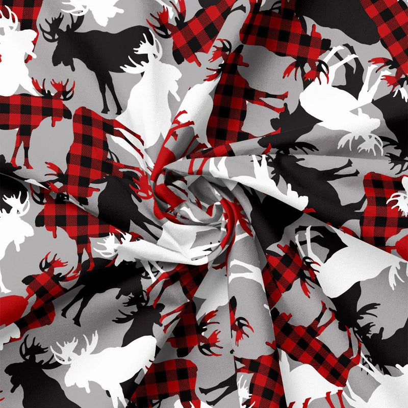 Canadian Moose Cotton Fabric – Multi | North of Ordinary | Quilting Cotton