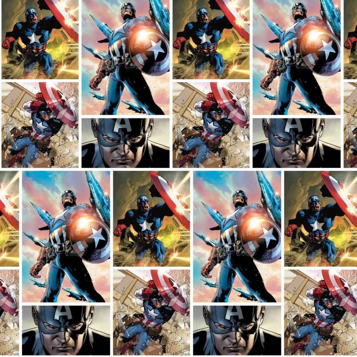 Captain America Marvel Comic Fabric – Springs Creative CP71006