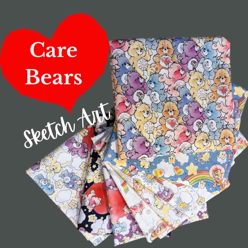 Care Bears, Care Bears Sketch Art, Fat Quarter Bundle