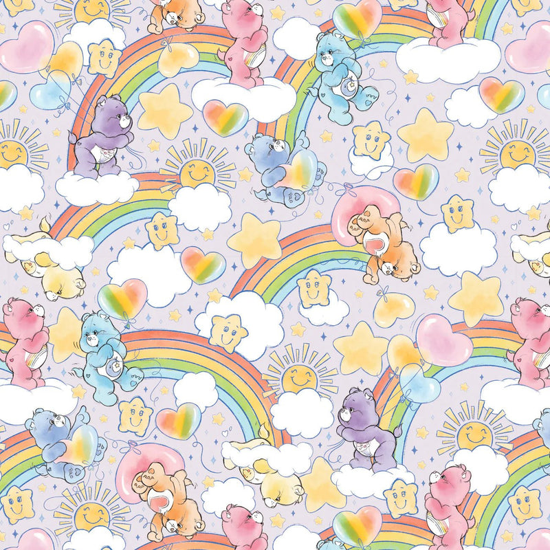 Care Bears Sketch Art, Rainbows and Hearts on Pink